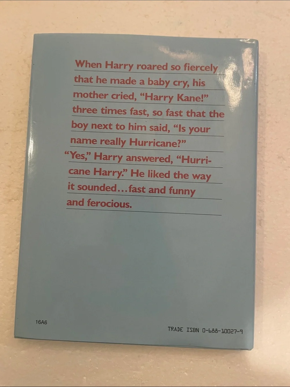 Vintage 1991 Hurricane Harry First Edition childrens AR Book HCDJ Judith Caseley